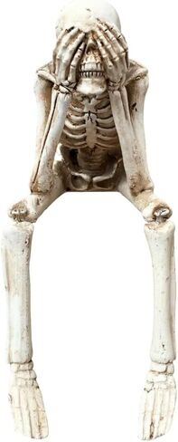 1 Pcs Halloween Statues Skeleton Read Book Small Figurines Gothic Realistic Spooky Skull Figurines Desk Ornament Halloween Table Decorations for Home Decor Table Shelf Bookshelf Office Desk in Saudi Arabia