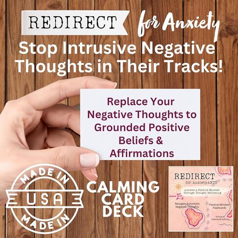 Redirect Flashcards – Challenge Negative Thinking | Transform Automatic Negative Thoughts (Ants) to Positive Affirmations | Used for Personal Growth, Classrooms, Group Therapy | Relieve Anxiety in Kuwait