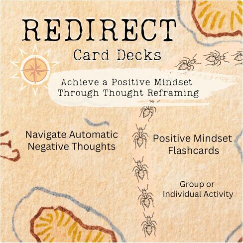 Redirect Flashcards – Challenge Negative Thinking | Transform Automatic Negative Thoughts (Ants) to Positive Affirmations | Used for Personal Growth, Classrooms, Group Therapy | Relieve Anxiety in Kuwait