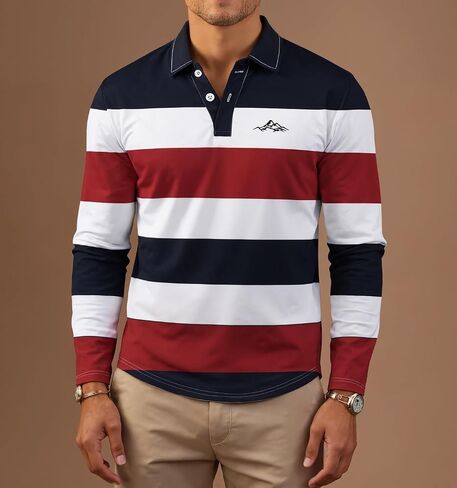 Golf Shirts for Men Big and Tall Collared Shirt Long Sleeve Mens Polo Dry Fit, S-2XL in Saudi Arabia