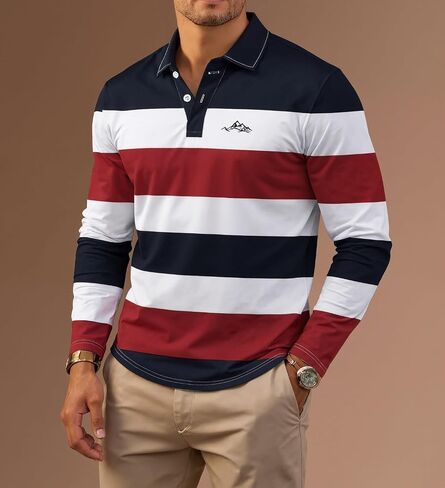 Golf Shirts for Men Big and Tall Collared Shirt Long Sleeve Mens Polo Dry Fit, S-2XL in Saudi Arabia