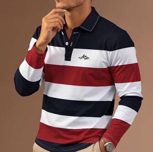 Golf Shirts for Men Big and Tall Collared Shirt Long Sleeve Mens Polo Dry Fit, S-2XL in Saudi Arabia