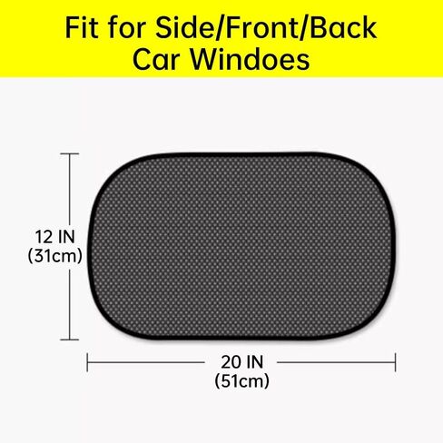 Car Window Shades for Side Window (Pack of 2), Mesh UV Protection, Glare Blocker for Baby, Dual-Layer Sun Shields with Static Cling for SUV, Car and Minivan in Saudi Arabia