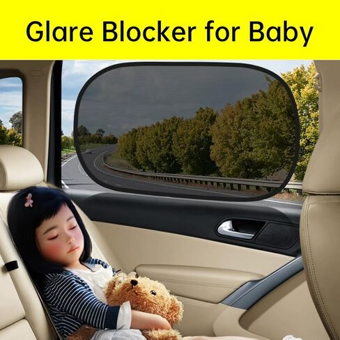 Car Window Shades for Side Window (Pack of 2), Mesh UV Protection, Glare Blocker for Baby, Dual-Layer Sun Shields with Static Cling for SUV, Car and Minivan in Saudi Arabia