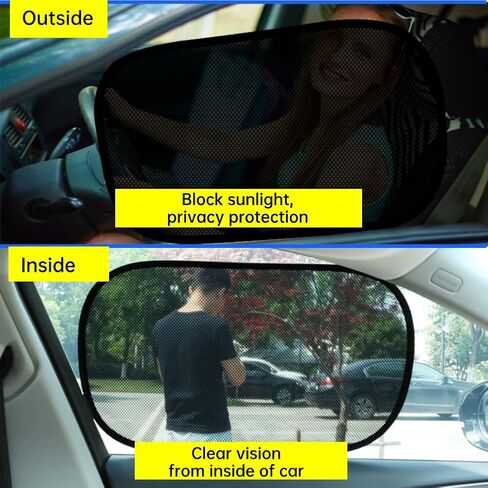 Car Window Shades for Side Window (Pack of 2), Mesh UV Protection, Glare Blocker for Baby, Dual-Layer Sun Shields with Static Cling for SUV, Car and Minivan in Saudi Arabia