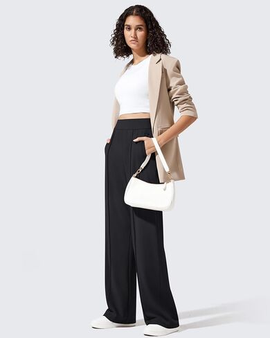 G4Free ShiftReady Women's Yoga Dress Pants with Pockets Wide Leg Work Pants High Waist Dressy Casual Trousers in Kuwait