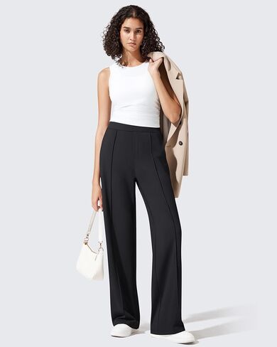 G4Free ShiftReady Women's Yoga Dress Pants with Pockets Wide Leg Work Pants High Waist Dressy Casual Trousers in Kuwait