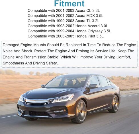 JDMON 2 قطعة استبدال حامل ناقل الحركة لمحرك 2001-2003 Acura CL، TL، MDX 3.2L، Honda Accord، Odyssey، Pilot متوافق مع A6582، 6582، A6579، 6579 in Saudi Arabia