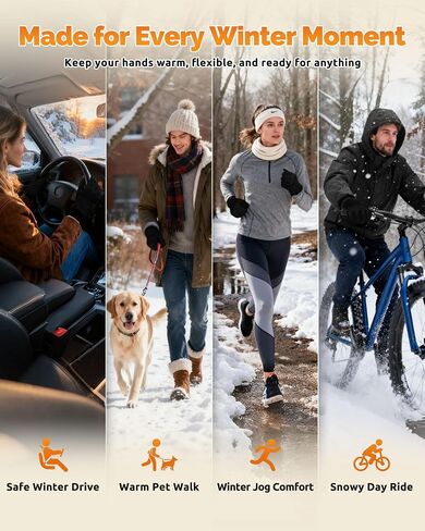 Winter Warm Gloves for Women - Daily Life Snow Windproof Soft Fleece Lining - Touchscreen Thermal Gloves for Men in Saudi Arabia