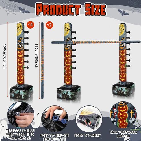 2 Pack Inflatable Limbo Party Activities for Adults 59 Inch Easy Setup Limbo Stick for Indoor Outdoor Summer Hawaiian Tropical Luau Birthday Pool Picnic Family Activities(Beach) in Kuwait