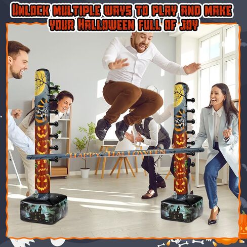 2 Pack Inflatable Limbo Party Activities for Adults 59 Inch Easy Setup Limbo Stick for Indoor Outdoor Summer Hawaiian Tropical Luau Birthday Pool Picnic Family Activities(Beach) in Kuwait