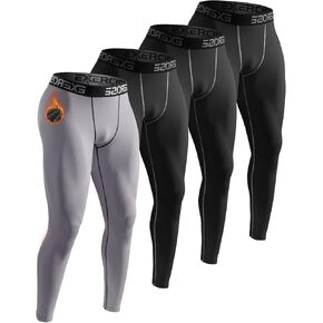 4 Packs Thermal Underwear for Men Long Johns for Men Thermal Base Layer Mens Fleece Lined Compression Pants in Saudi Arabia