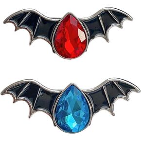 Crystal Bat Brooch for Women Men Halloween Skull Enamel Pins Gothic Batwing Rhinestone Transparent Deepen Pink Crystalline Brooch Pins for Girls Jewelry Gifts in Saudi Arabia