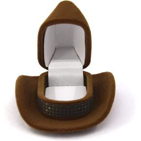 YOUAI Ring Display, Creative Cowboy Hat Shape Rings Box Jewellery Display Storage Case in Saudi Arabia