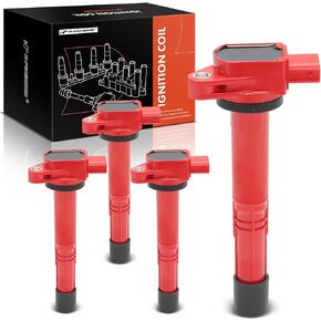 A-Premium (Red) Engine Ignition Coil Pack Compatible with Honda CR-V 2002-2009, Civic 2002-2011, Accord 2003-2007, Element 2003-2011, S2000 2004-2005 & Acura RSX 2002-2006, CSX 2006-2011, 4-PC Set in Kuwait