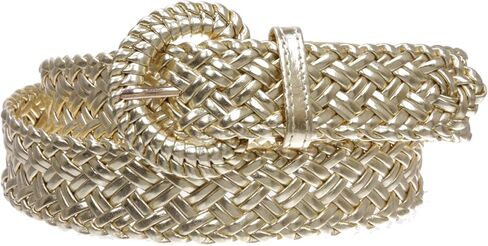 Women's 1 1/4" Inch Wide Hand Made Metallic Braided Woven Casual Belt in Saudi Arabia