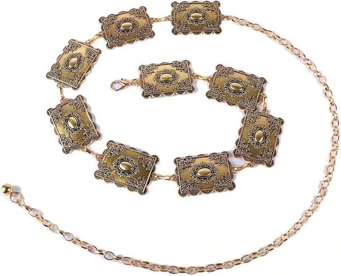 WDIRARA Women's Gothic Punk Waist Belts Metal Western Country Concert Leather Belt in Kuwait