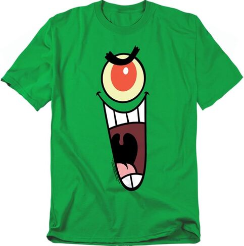 Popfunk Classic Spongebob Plankton Sinister Face Unisex Adult T Shirt in Saudi Arabia