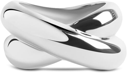 Women's 14K Gold Plated Sterling Silver Intertwined Ring, Elegant Statement Jewelry in Saudi Arabia