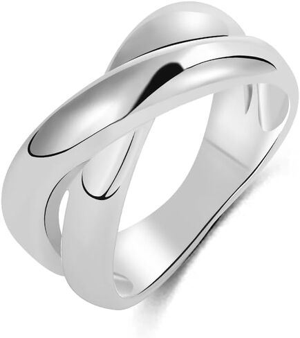 Women's 14K Gold Plated Sterling Silver Intertwined Ring, Elegant Statement Jewelry in Saudi Arabia