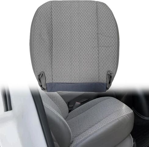 NLQR Front Driver and Passenger Bottom & Top Replacement Cloth Seat Covers Pewter Gray & Driver Bottom Foam Cushion Compatible with Chevy Express GMC Savana Van 2003-2014 in Saudi Arabia