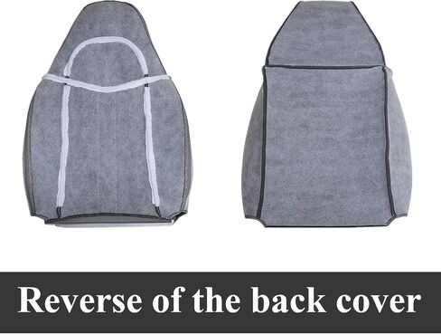NLQR Front Driver and Passenger Bottom & Top Replacement Cloth Seat Covers Pewter Gray & Driver Bottom Foam Cushion Compatible with Chevy Express GMC Savana Van 2003-2014 in Saudi Arabia