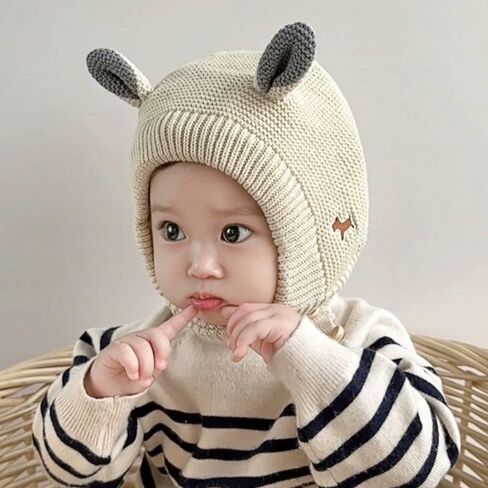 Cute Bunny Ear Hat, Thickened, Effectively Warm Ears, Suitable for Winter Unisex Knitted Hat in Saudi Arabia
