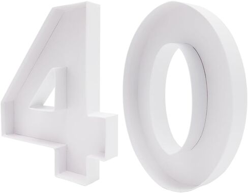 12inch Cardboard Number Fillable Food Tray Box for Charcuterie, Cupcake Arrangement, Birthday Anniversary (White, 40) in Kuwait