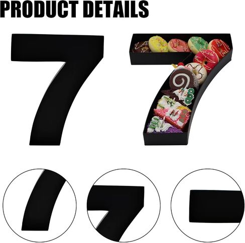 12inch Cardboard Number Fillable Food Tray Box for Charcuterie, Cupcake Arrangement, Birthday Anniversary (White, 40) in Kuwait