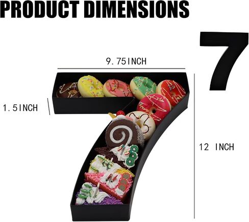12inch Cardboard Number Fillable Food Tray Box for Charcuterie, Cupcake Arrangement, Birthday Anniversary (White, 40) in Kuwait