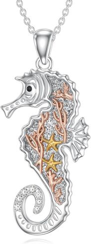 Diamond Seahorse Necklace 925 Sterling Silver Lab Grown Diamond Seahorse Pendant Necklace Gift for Women in Saudi Arabia