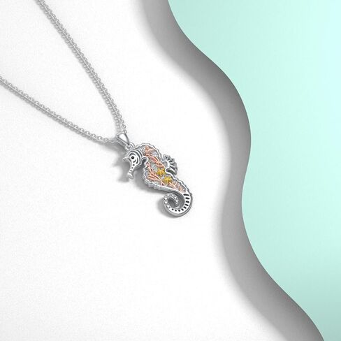 Diamond Seahorse Necklace 925 Sterling Silver Lab Grown Diamond Seahorse Pendant Necklace Gift for Women in Saudi Arabia