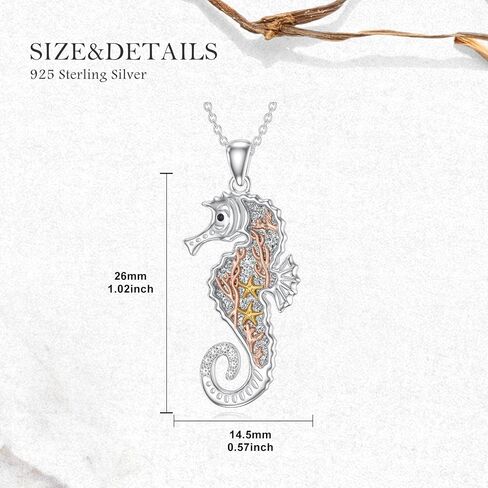 Diamond Seahorse Necklace 925 Sterling Silver Lab Grown Diamond Seahorse Pendant Necklace Gift for Women in Saudi Arabia