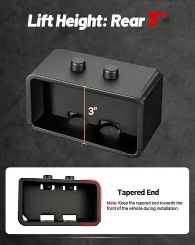 مجموعة رفع التسوية الخلفية EVIL ENERGY مقاس 3 بوصات متوافقة مع 2004-2020 Ford F150 2WD/4WD، مجموعة أدوات رفع التسوية الخلفية مقاس 3 بوصات ومسامير U مربعة ممتدة باللون الأسود in Saudi Arabia