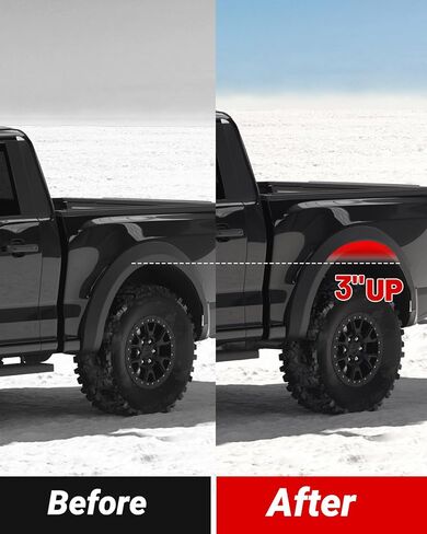 مجموعة رفع التسوية الخلفية EVIL ENERGY مقاس 3 بوصات متوافقة مع 2004-2020 Ford F150 2WD/4WD، مجموعة أدوات رفع التسوية الخلفية مقاس 3 بوصات ومسامير U مربعة ممتدة باللون الأسود in Saudi Arabia