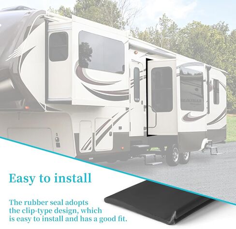 سدادة ممسحة منزلق للخارج من RV مقاس 1-1/2 بوصة (مشبك)، شريط ختم مطاطي أسود R854056، زخرفة قولبة لنظام منزلق مقطورة التخييم RV (25 قدمًا) in Saudi Arabia