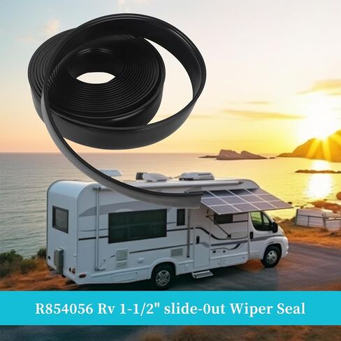 سدادة ممسحة منزلق للخارج من RV مقاس 1-1/2 بوصة (مشبك)، شريط ختم مطاطي أسود R854056، زخرفة قولبة لنظام منزلق مقطورة التخييم RV (25 قدمًا) in Saudi Arabia