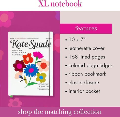 دفتر كيت سبيد نيويورك تيك نوت XL من الجلد النباتي، مجلة سوداء تتضمن 168 صفحة، نقاط بولكا in Kuwait