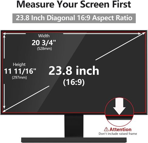 Computer Privacy Screen Protector 23 Inch with Hp Dell Acer Asus Samsung LG and More, Removable Security Shield Filter for 16:9 Aspect Ratio Monitor Like ViewSonic Sceptre AOC Koorui BenQ and More in Saudi Arabia
