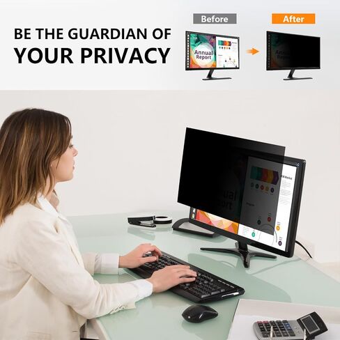 Computer Privacy Screen Protector 23 Inch with Hp Dell Acer Asus Samsung LG and More, Removable Security Shield Filter for 16:9 Aspect Ratio Monitor Like ViewSonic Sceptre AOC Koorui BenQ and More in Saudi Arabia