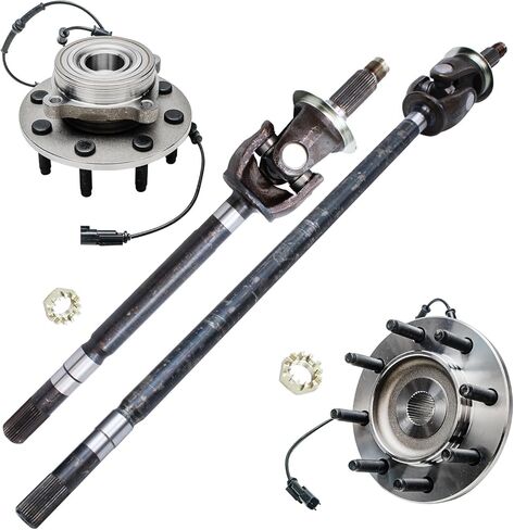 Detroit Axle - 4WD Front U-Joint Axles Kit for 2006 2007 2008 Dodge Ram 2500 3500 [8 Lugs], 2 Wheel Bearing and Hubs 2 U-Joint CV Axle Shafts Replacement in Saudi Arabia