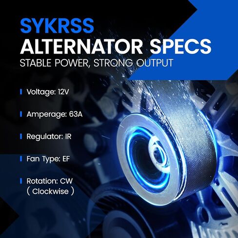 Alternator for Tractor & Chevy 10SI 1-Wire One Wire with 2 Groove Pulley 12V 63Amp ADR0183 400-12459 7127-SEN-2G in Saudi Arabia