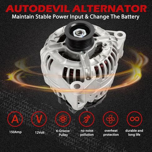 13953 Alternator 150Amp 12V Compatible with G500 E320 E500 SL500 2002-2009 OE A0121541302 A0131548202 A0131548602 in Saudi Arabia
