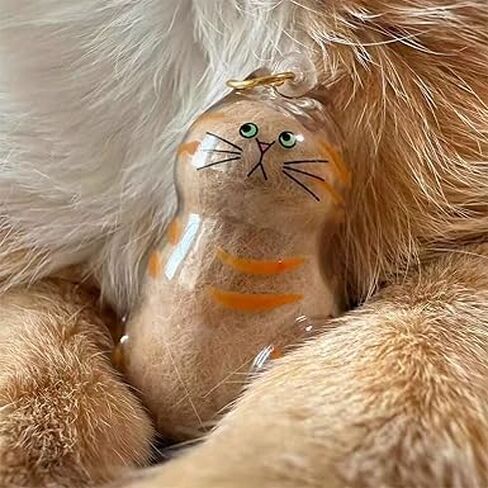 6 Pcs Pet Hair Keychain Clear Cat Shape Storage Bottle Memorial Pendant for Pet Lovers Collecting Keepsake in Saudi Arabia