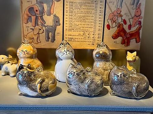6 Pcs Pet Hair Keychain Clear Cat Shape Storage Bottle Memorial Pendant for Pet Lovers Collecting Keepsake in Saudi Arabia