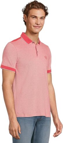 Armani Exchange Men's Cotton Pique Polo with Circle Logo, Cardinal in Saudi Arabia