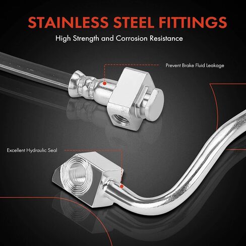 A-Premium Front Passenger Brake Hydraulic Hose Compatible with Select Ford Models - F-450 F450 Super Duty, F-550 F550 Super Duty, 2012, with Dana 60 Axle, Fat Boy - Replace# BC3Z2078B in Saudi Arabia