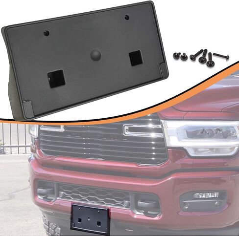 Front License Plate Frame Bracket Compatible with 2019 2020 2021 2022 Ram 2500/3500/4500/5500 Front Bumper License Plate Holder Mounting Bracket Cover Replace # 68362197AA in Saudi Arabia