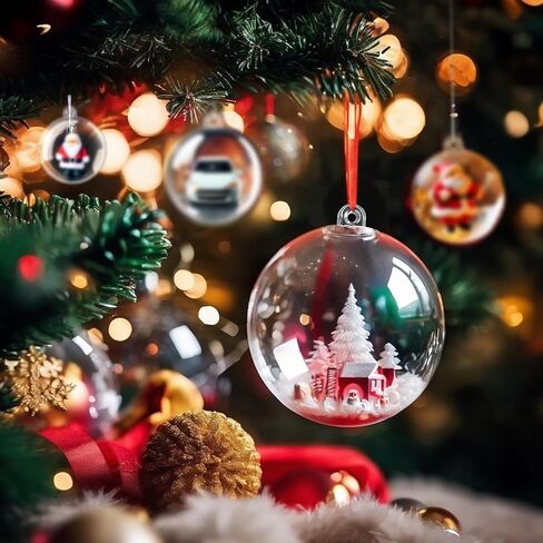 10pcs 2.36''/60mm Christmas Balls Clear Plastic Fillable Baubles Ball for Christmas Tree Ornaments Hanging Pendants Wedding Party Christmas Decorations Navidad, DIY Christmas Ornaments in Saudi Arabia