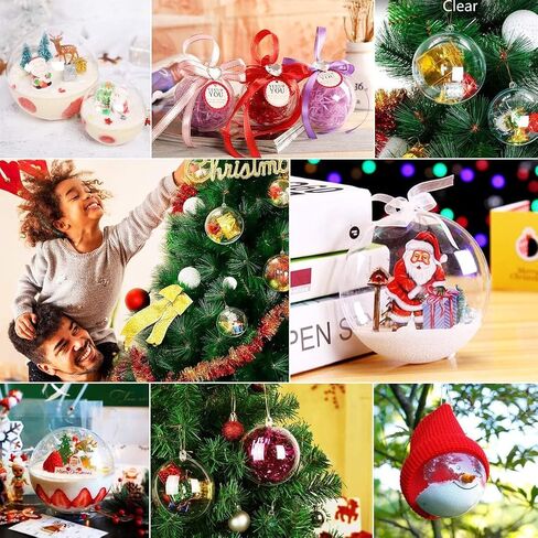 10pcs 2.36''/60mm Christmas Balls Clear Plastic Fillable Baubles Ball for Christmas Tree Ornaments Hanging Pendants Wedding Party Christmas Decorations Navidad, DIY Christmas Ornaments in Saudi Arabia